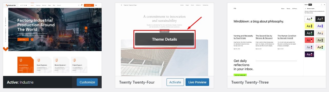 theme details indus | Update Theme