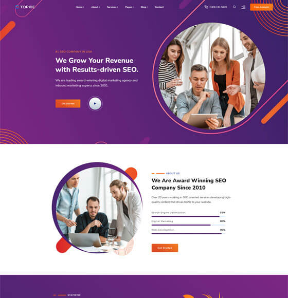 topkie home2 | Topkie - SEO Marketing WordPress Theme