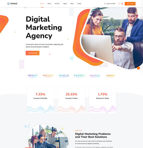topkie home6 | Topkie - SEO Marketing WordPress Theme
