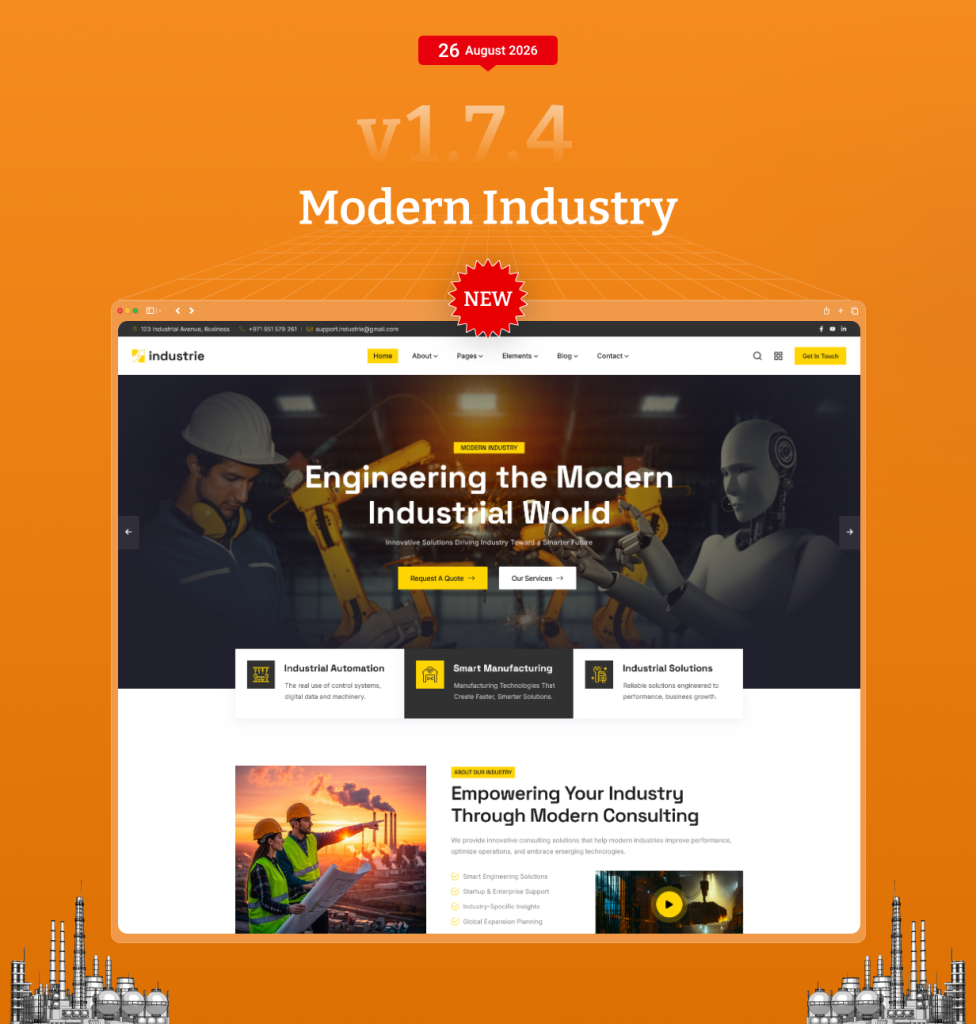 screen 2 | Industrie - Factory & Industry WordPress Theme