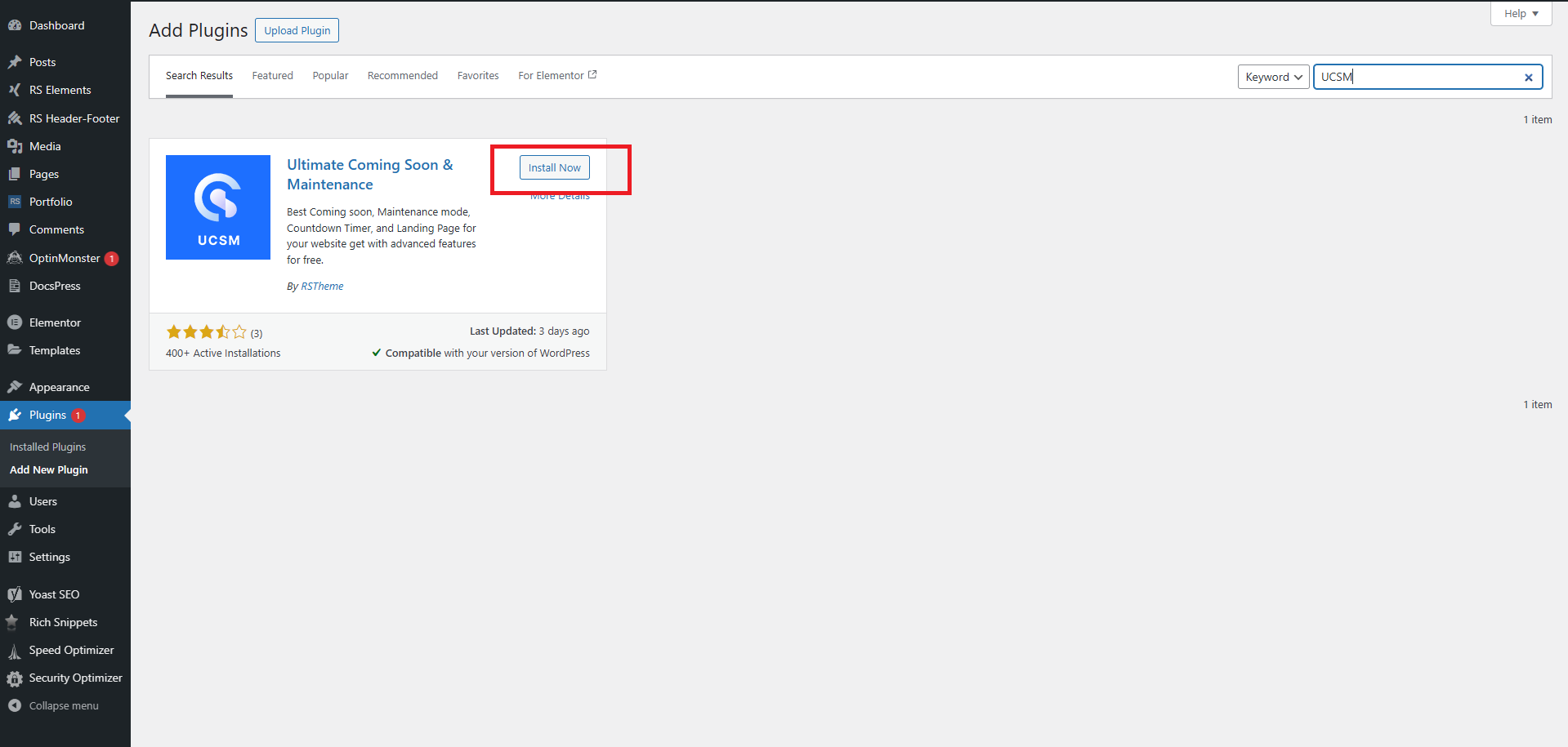 How to use coming soon mode on WordPress 4 Now, Install and activate the UCSM-Ultimate Coming Soon & Maintenance Plugin.