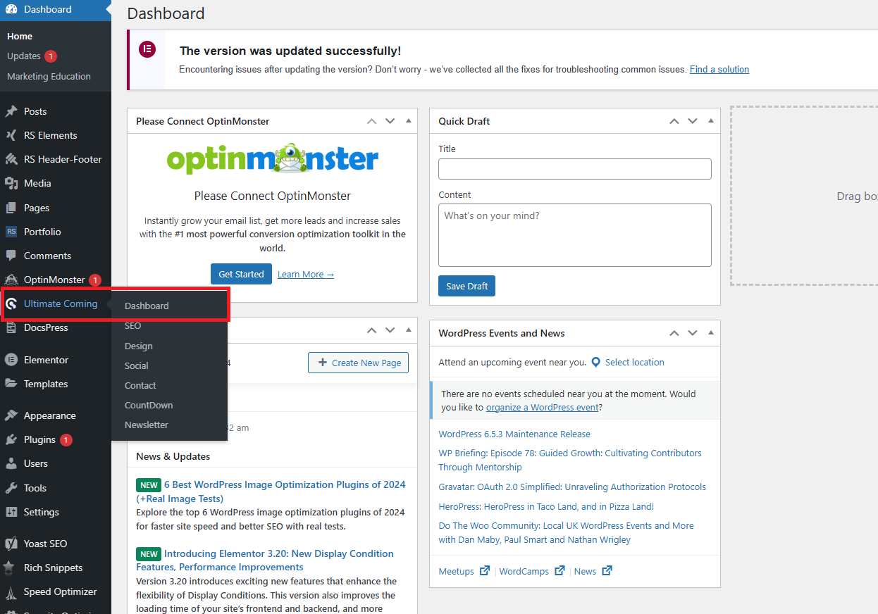 How to use coming soon mode on WordPress 5 After active the plugin you will get the Ultimate Coming menu