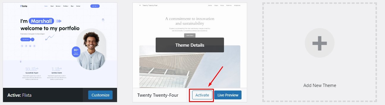 theme active | Update Theme