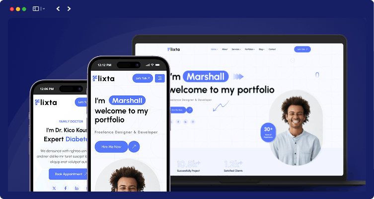 Flixta - Personal Portfolio WordPress Theme 30 responsive layout | Flixta - Personal Portfolio WordPress Theme