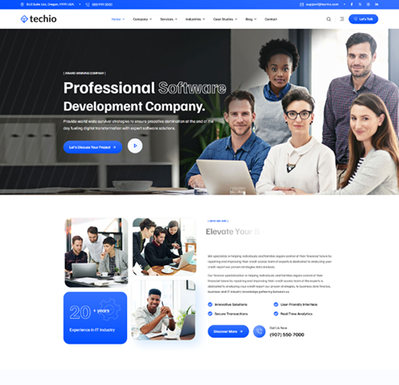techio home1 | Techio - IT Solutions and Technology WordPress Theme