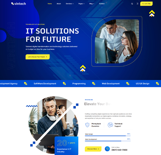 vintech home 1 | Vintech - IT Solutions and Technology WordPress Theme