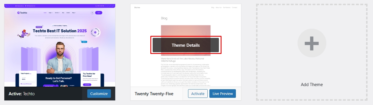 Update Theme 2 theme details techto | Update Theme