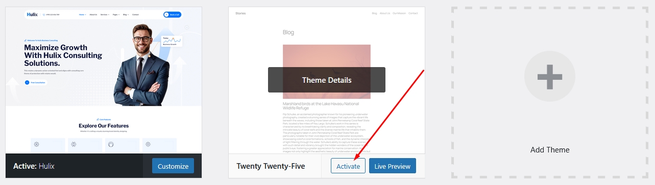 | Update Theme