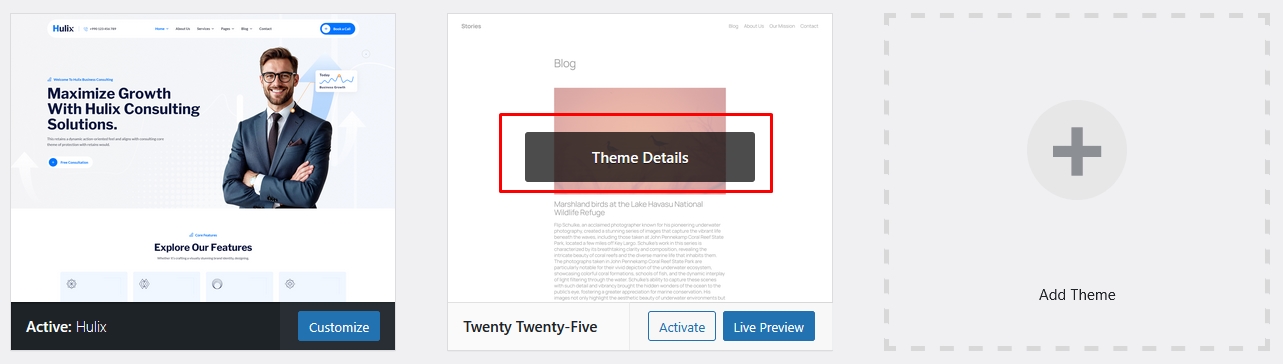 | Update Theme