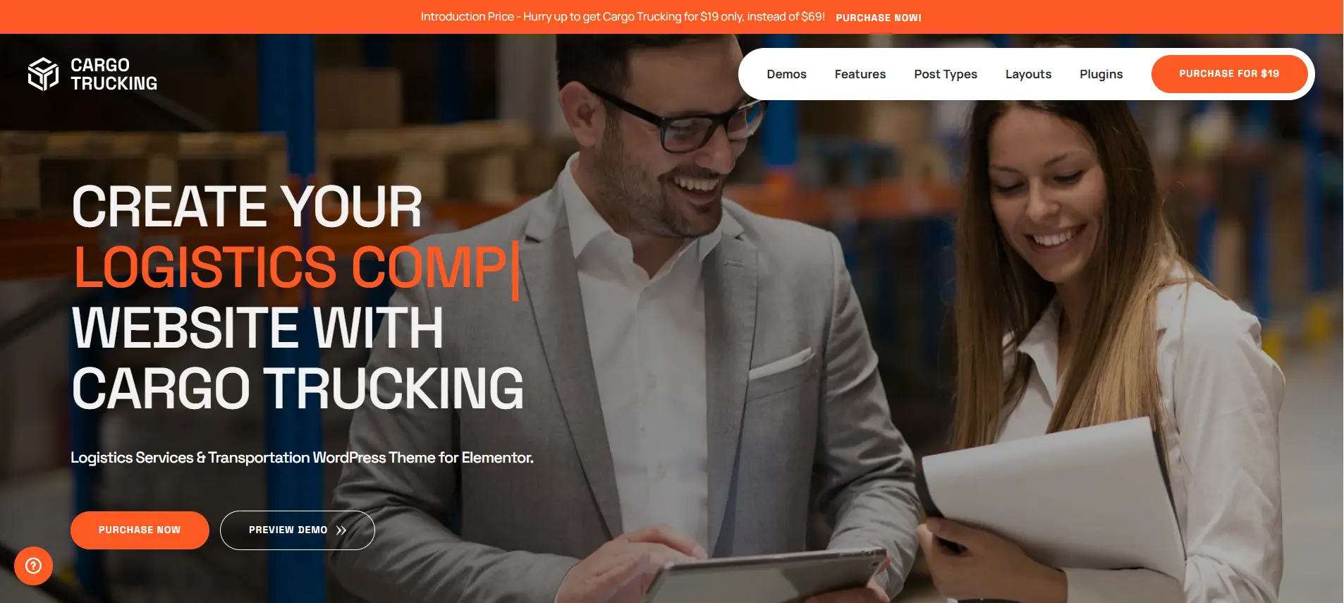 Cargo Trucking | 10 Best Transportation WordPress Themes for Logistics Companies in 2025