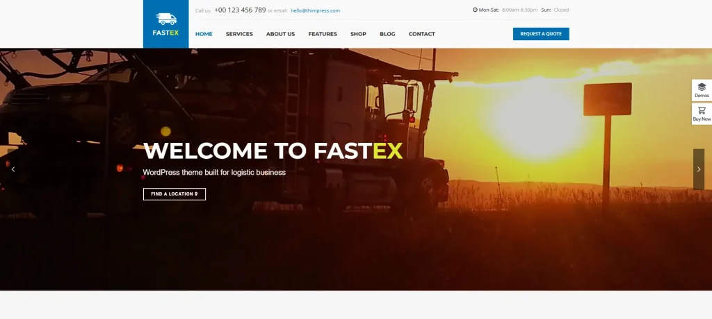 FastEx | 10 Best Transportation WordPress Themes for Logistics Companies in 2025