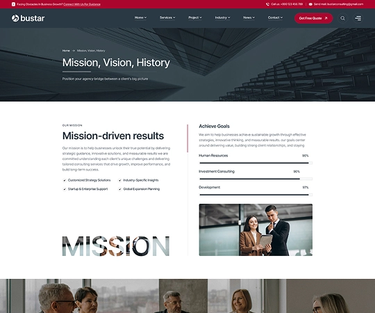 mission vision | Bustar - Business Consulting WordPress Theme