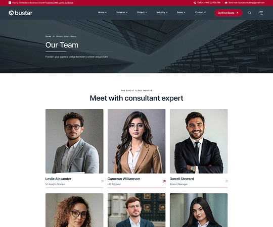 our team | Bustar - Business Consulting WordPress Theme