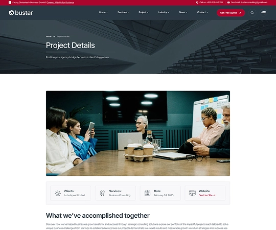 project details | Bustar - Business Consulting WordPress Theme
