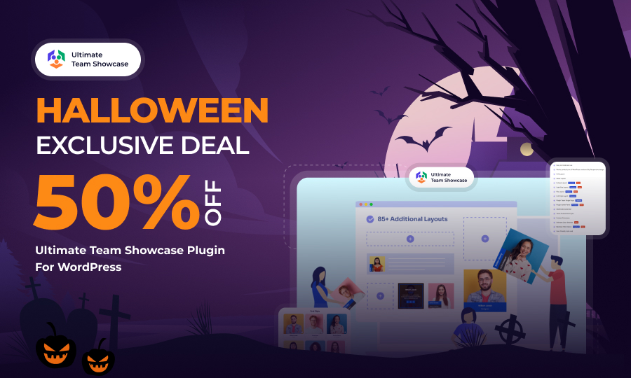 Wordpress Halloween Discount 2025: Don’t Miss These WordPress Themes & Plugins Offers 4 team showcase