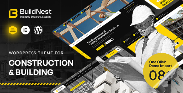 01 buildnest preview | 9 High-Performance Construction WordPress Themes for 2026