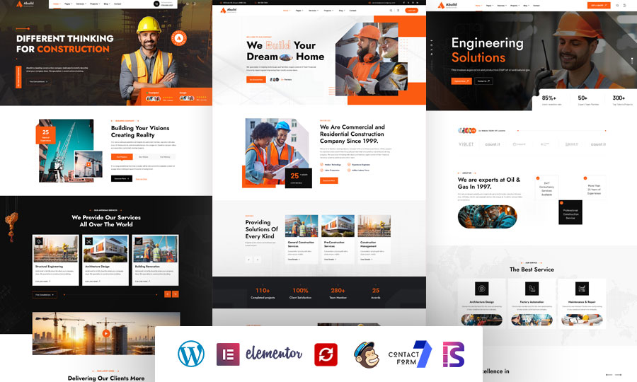 abuil preview | 9 High-Performance Construction WordPress Themes for 2026