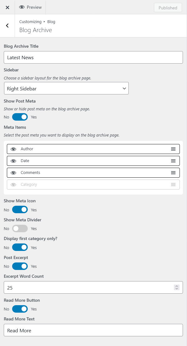 customizer blog archive rs | Blog Archive