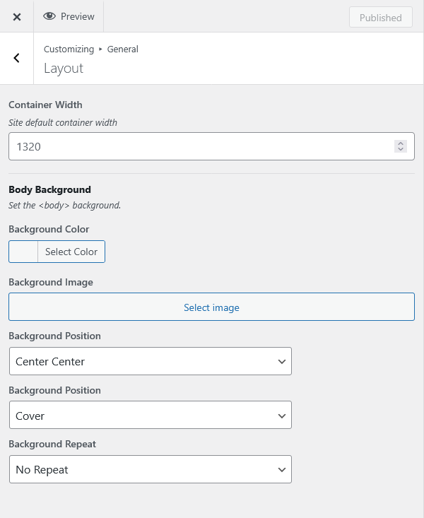 customizer layout rs | Layout