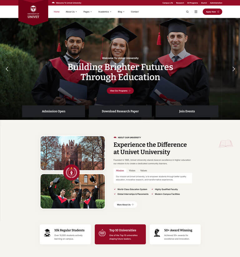demo thumb 031 | Univet – University Education WordPress Theme