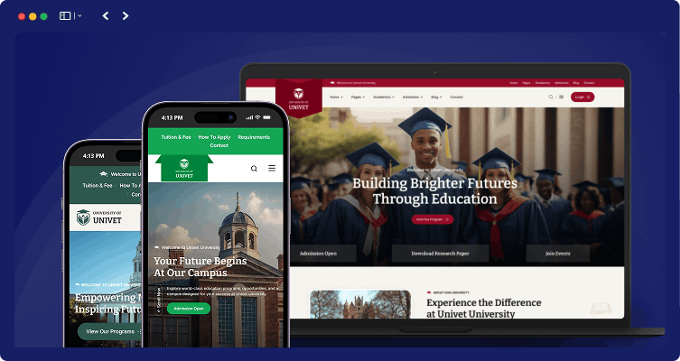Univet – University Education WordPress Theme 36 responsive layout univet 1 | Univet – University Education WordPress Theme