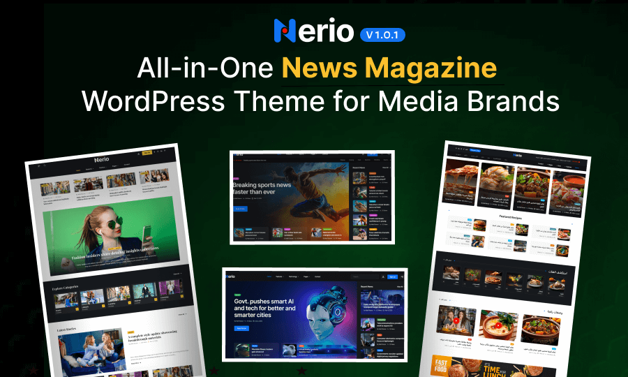 Nerio – All-in-One News Magazine WordPress Theme for Media Brands 1 News Magazine WordPress Theme