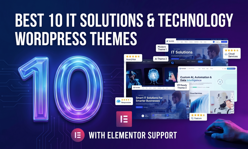 Best 10 IT Solutions & Technology WordPress Themes with Elementor Support