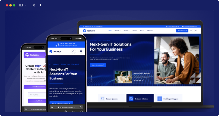 responsive layout techzen | Techzen – IT Solutions & Technology WordPress Theme