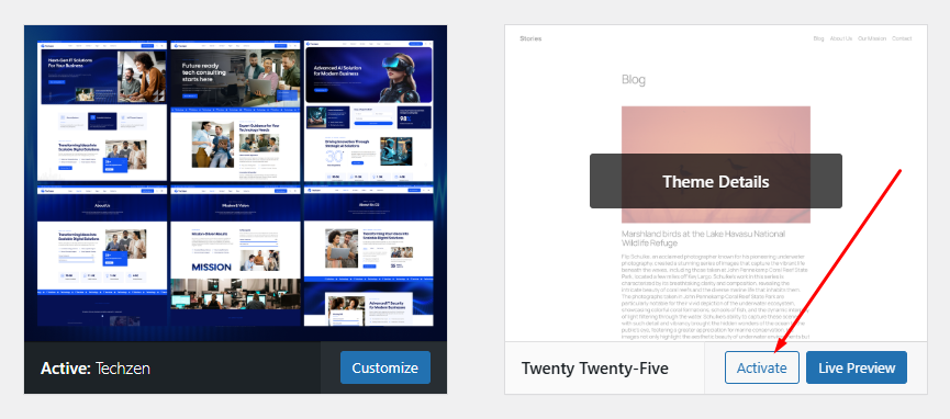 Update Theme 1 theme screen 1 | Update Theme