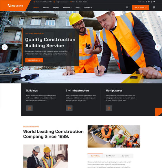 101 | Industrie - Factory & Industry WordPress Theme