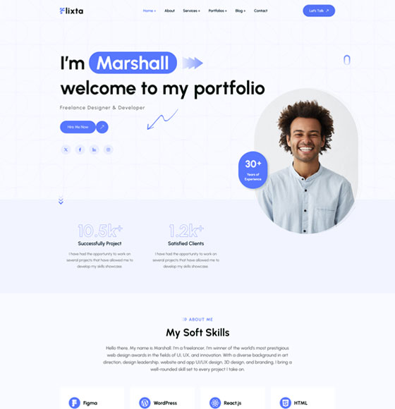 11 10 | Flixta - Personal Portfolio WordPress Theme