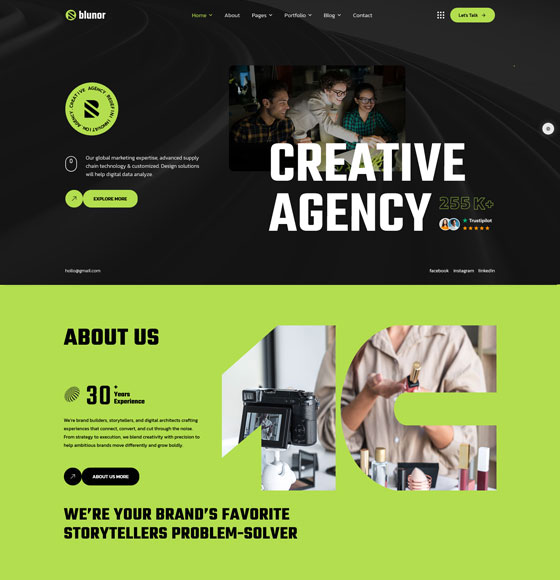 11 4 | Blunor – Creative Agency & Portfolio WordPress Theme