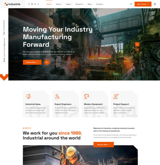 11 | Industrie - Factory & Industry WordPress Theme