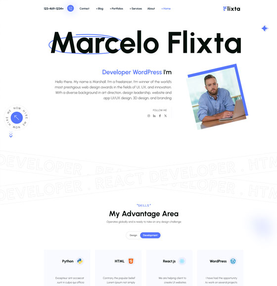 21 3 | Flixta - Personal Portfolio WordPress Theme