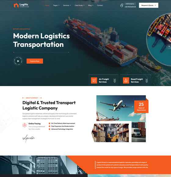23 | Logitic - Transportation & Logistics WordPress Theme