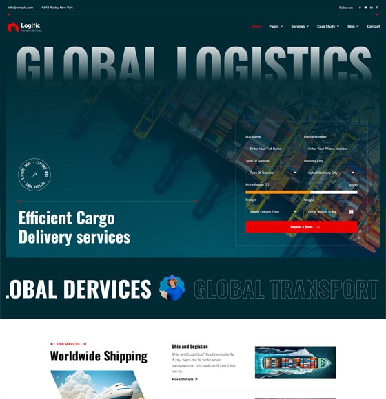 41 2 | Logitic - Transportation & Logistics WordPress Theme