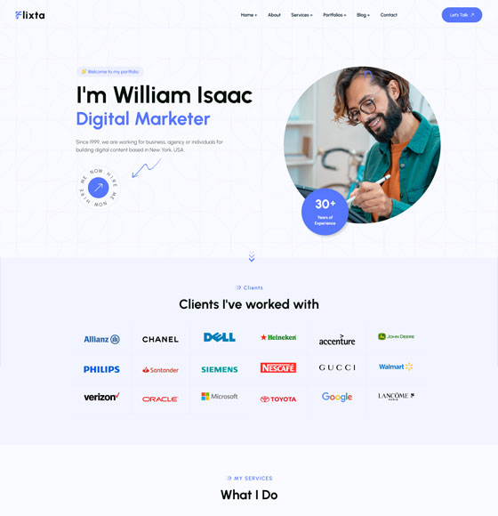 61 4 | Flixta - Personal Portfolio WordPress Theme