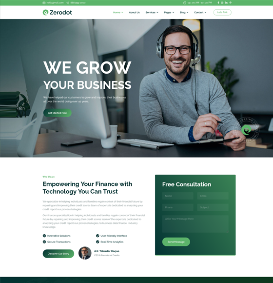 7 | Zerodot - Multipurpose Elementor Business WordPress Theme