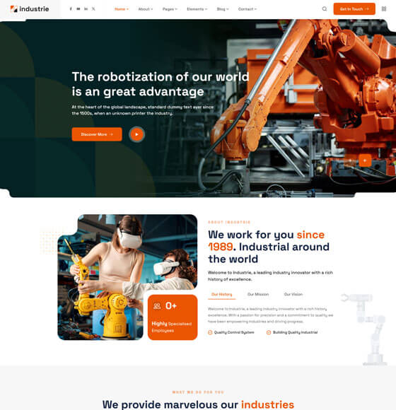 71 | Industrie - Factory & Industry WordPress Theme