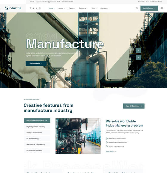91 | Industrie - Factory & Industry WordPress Theme