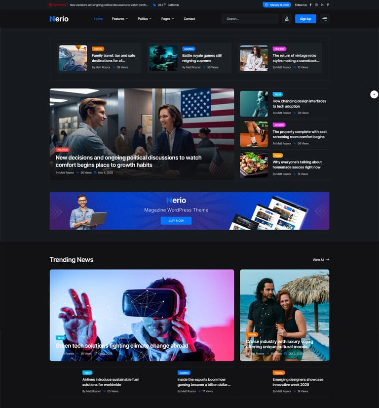 demo thumb 131 | Nerio – News Magazine WordPress Theme