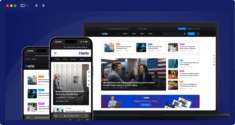 responsive layout nerio | Nerio – News Magazine WordPress Theme